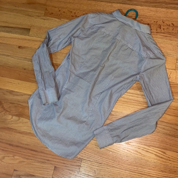 💘THEORY💘PIN STRIPED BUTTON DOWN BLOUSE💘PETITE💘100% COTTON💘 - Picture 6 of 6